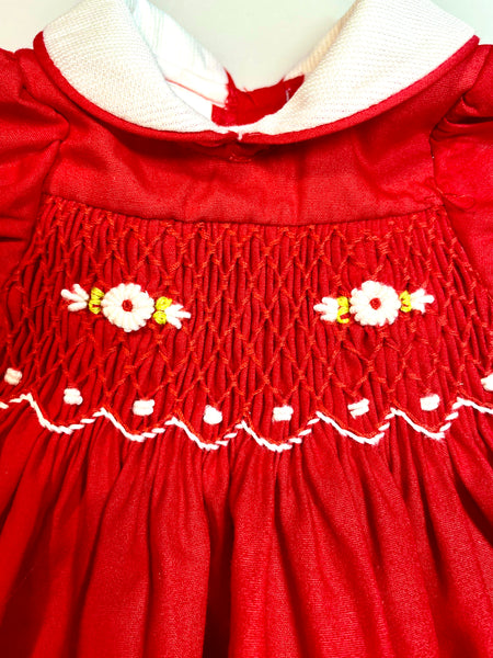 Robe smocks Poupée Rouge