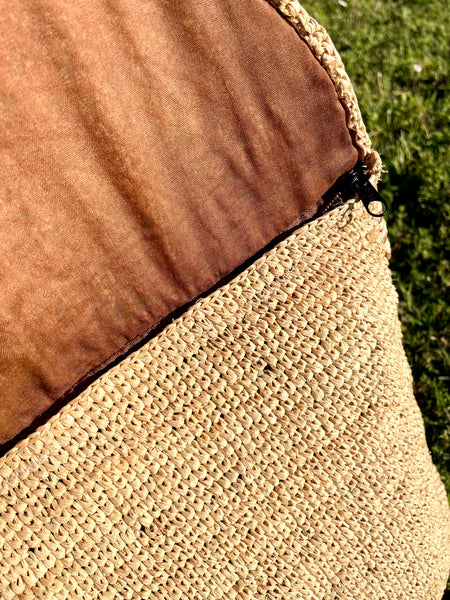 Sac bandoulière en crochet raphia naturel