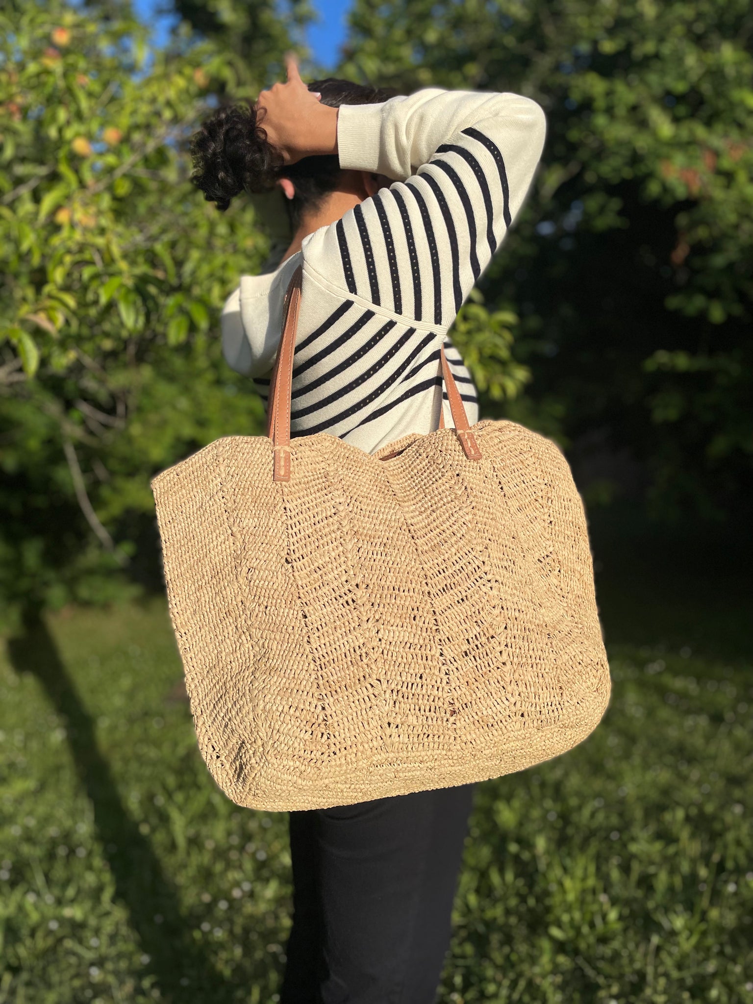 Sac en crochet raphia naturel