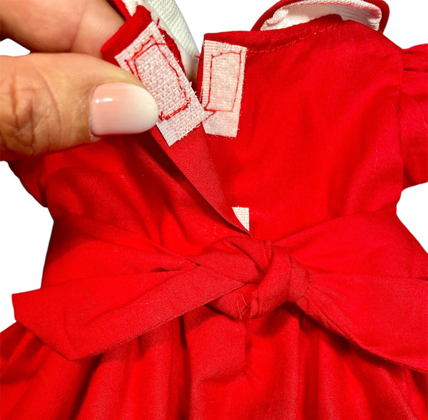 Robe smocks Poupée Rouge