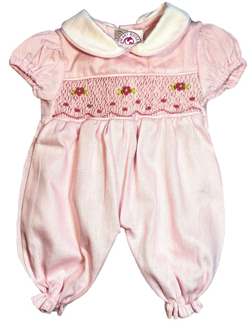 Barboteuse smocks Poupée Rose