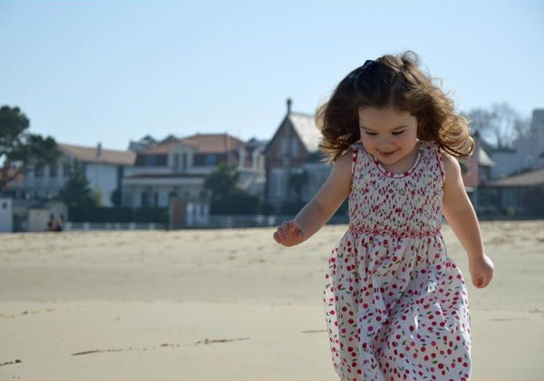 Robe smocks enfant fille cerises Arcachon