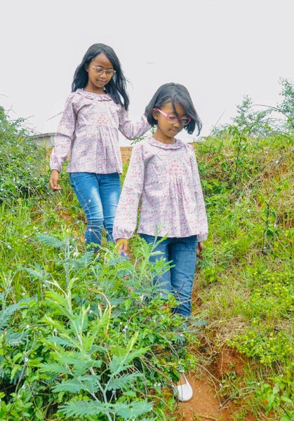 Blouse Manches Longues Smocks Maki Rose Madagascar Liberty Héloïse Fleuri