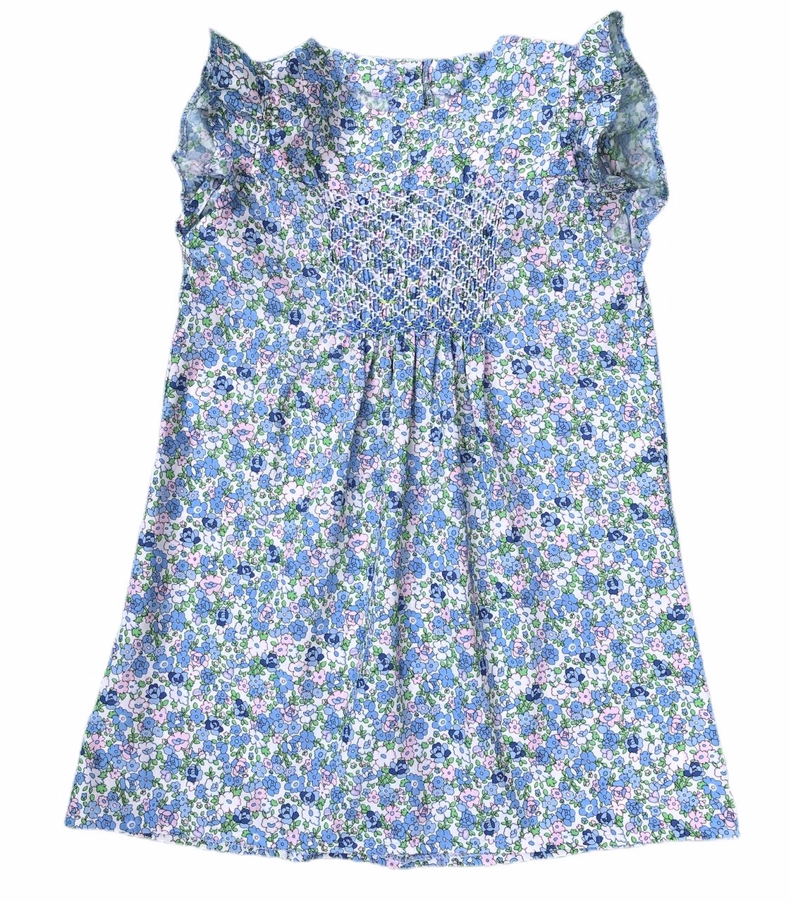 Robe Blouse Maki Rose Smocks Madagascar Fleuri Bleu Liberty Filles Enfant