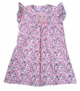 Robe Blouse Maki Rose Smocks Madagascar Fleuri Rose Liberty Filles Enfant