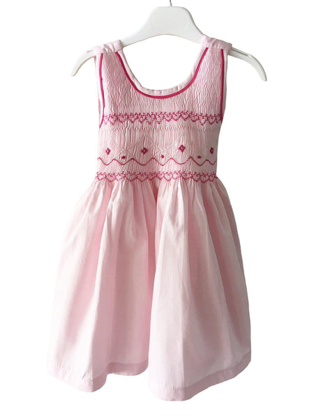 Robe smocks enfant fille rose pâle / clair