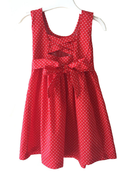 Robe smocks enfant fille dos ouvert croisillons