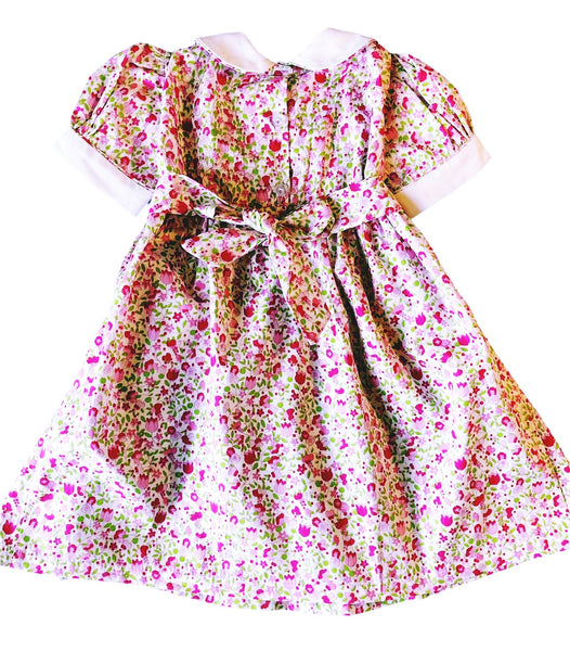 Robe manche ballon Smocks Maki Rose Bella Liberty Fleuri Dos