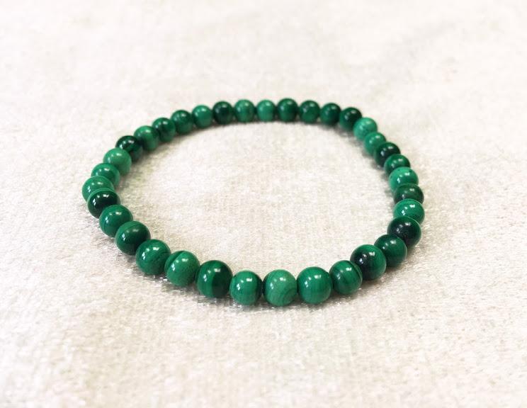 Bracelet perles boules 5-6 mm - Malachite - Maki Rose