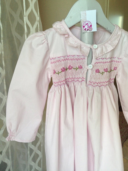 Chemise de Nuit Smocks Maki Rose Madagascar Enfant Fille