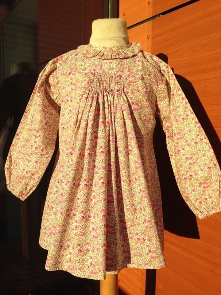 Blouse Manches Longues Smocks Maki Rose Madagascar Liberty Héloïse Fleuri