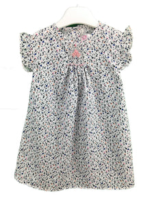 Robe blouse smocks Maki Rose brodé main Madagascar Enfant Fille Liberty fleuri