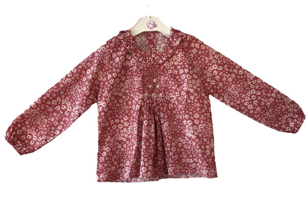 Blouse smockée "Rubis" Manches Longues