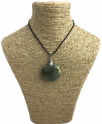 Pendentif Labradorite - Pierre Plate