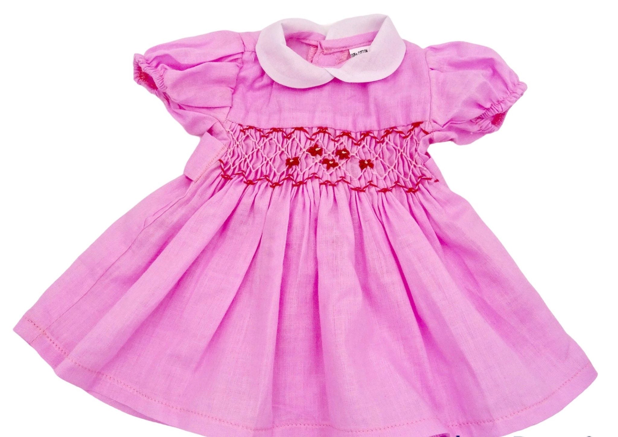 Robe smocks Poupée Rose Clair