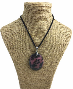 Pendentif Rhodonite - Pierre Plate