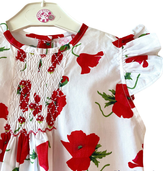 Robe Blouse smockée "Coquelicot"