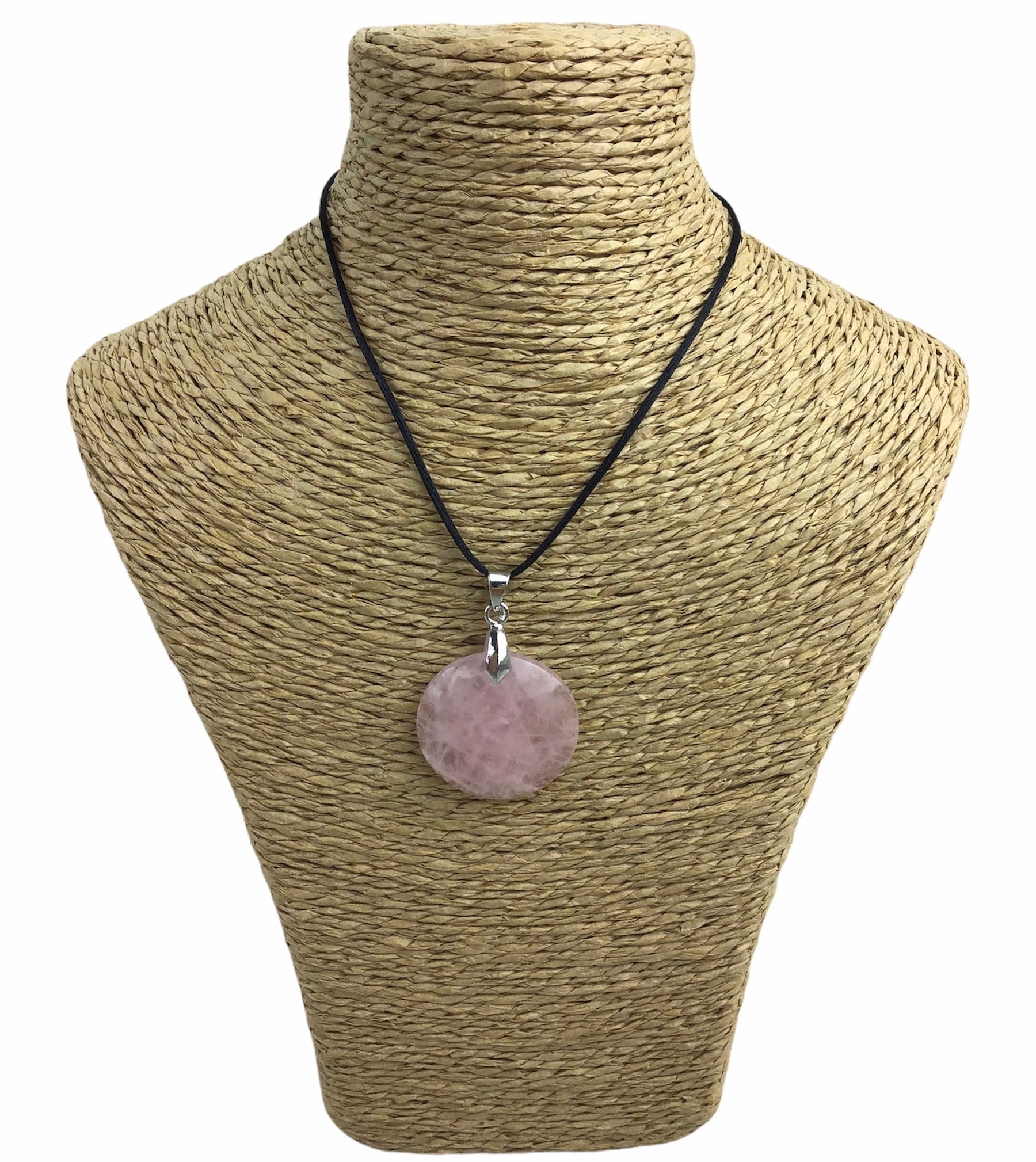 Pendentif Quartz Rose - Pierre Plate