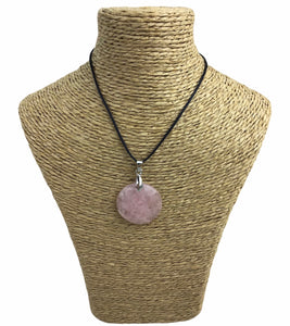 Pendentif Quartz Rose - Pierre Plate