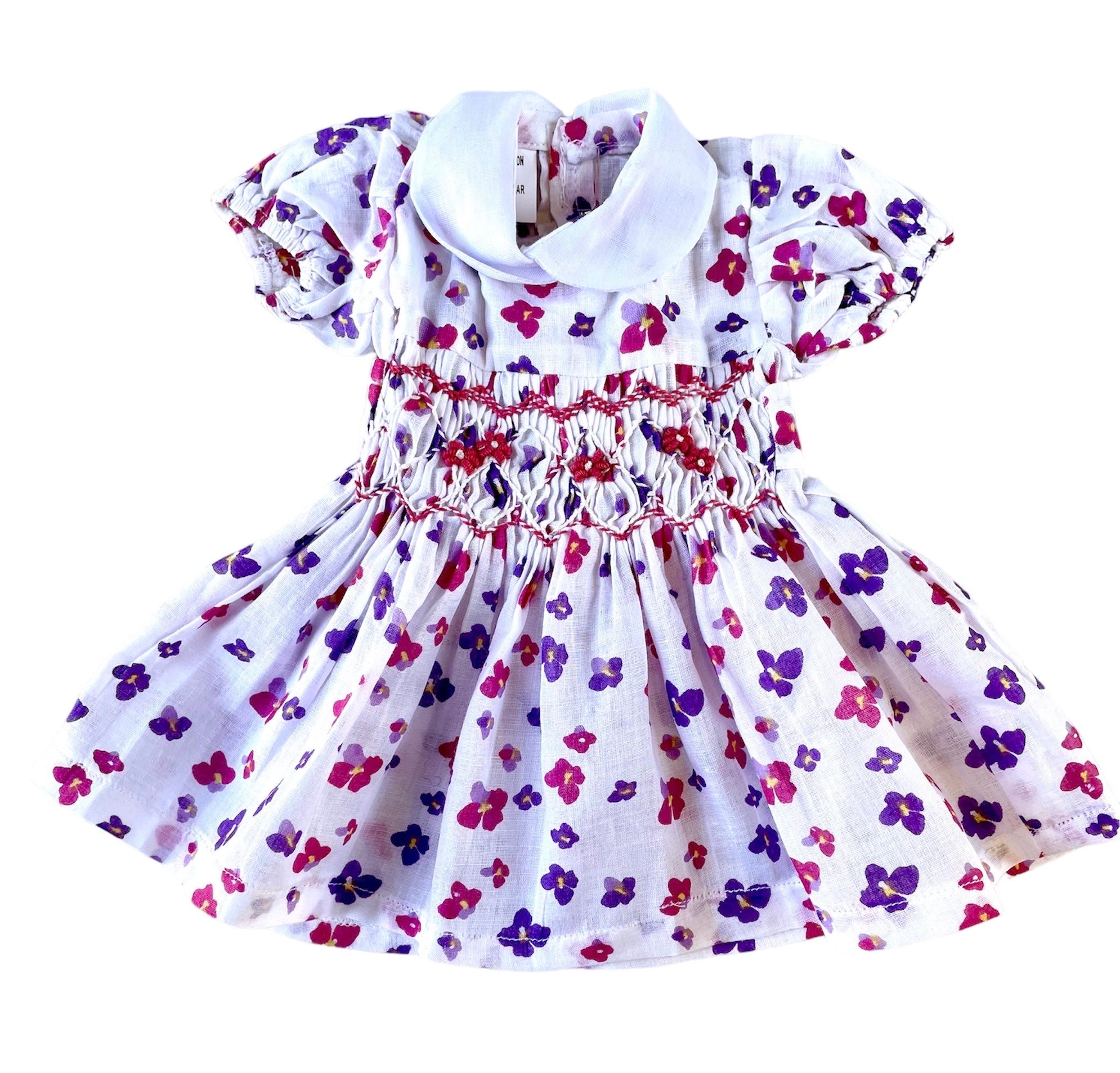 Robe smocks Poupée Fleurie