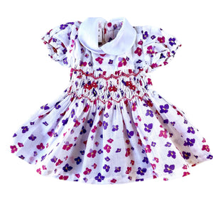 Robe smocks Poupée Fleurie