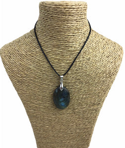 Pendentif Labradorite - Pierre Plate