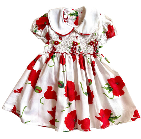 Robe smocks Poupée "Coquelicot"