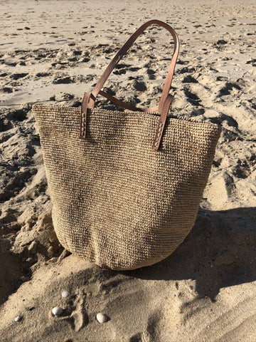 Panier Sac Raphia en Crochet Made in Madagascar Fait Main Naturel Beige Plage