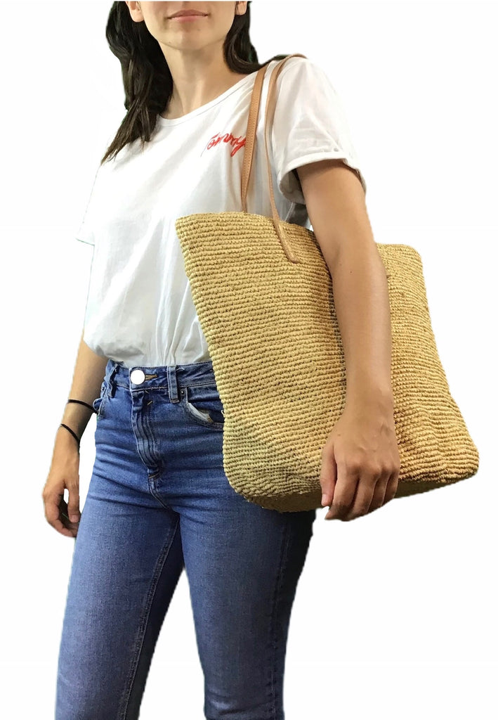 Pin on crochet : sac raphia / naturel